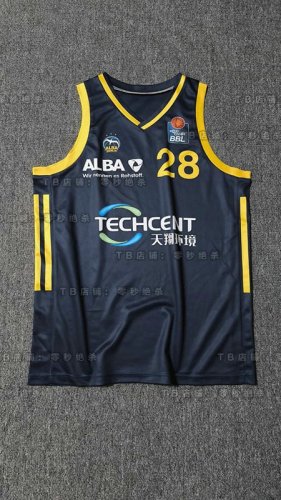 28 Wong Alba Berlin Dark Bleu Basketball Maillot