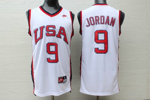 Maillot Michael Jordan 9 Team USA 1984 Blanc Homme