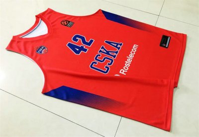 Kyle Hines 42 CSKA Moscow Basketball Maillot Rouge