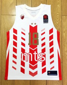 18 Scholes Rouge Star Belgrade Basketball Maillot Rouge et Blanc stripes