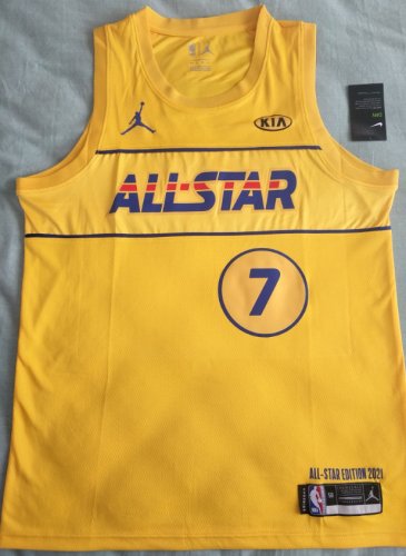 Maillot 7 Brown 2021 All star game Jaune Homme