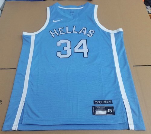 34 Antetokounmpo 2024 Greece Team Maillot Bleu