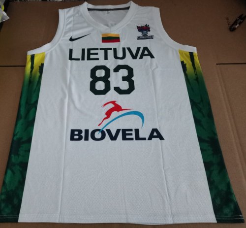 Maillot 83 Mikolc 2023 LIETUVA Team Blanc Homme