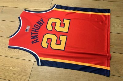 Carmelo Anthony 22 McDonalds All American 2002 Maillot Rouge