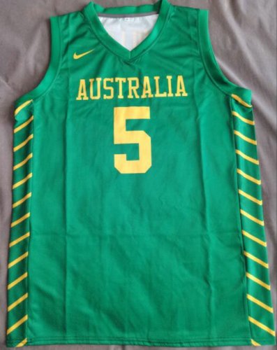 Patty Mills 5 Team Australia Basketball Maillot Vert