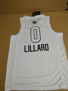 Maillot 0 Lillard 2018 All Star Game Blanc Homme