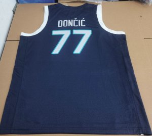 77 Doncic 2024 Slovenia away Maillot Marine