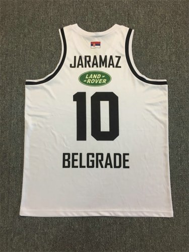 10 Ognjen Jaramaz Partizan Belgrade Blanc Basketball Maillot