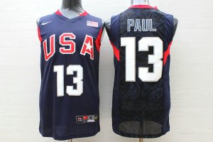 Maillot Nike USA Olympic Basketball Team Chris Paul 13 Bleu Homme