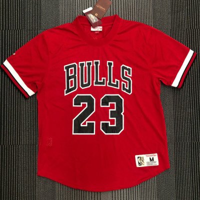 Maillot Mitchell Ness Michael Jordan 23 Chicago Bulls HWC Mesh T-Shirt Rouge Homme