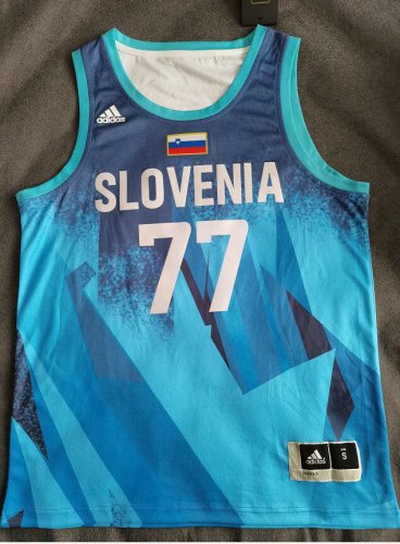 Maillot 77 Doncic Tokyo Olympic Slovenia Bleu Homme