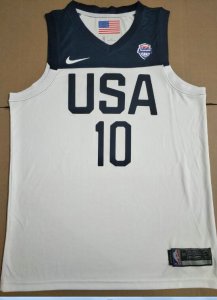 Maillot 10 Tatum 2019 USA FIBA Basketball world cup Blanc Homme