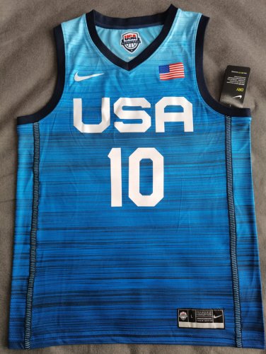 Maillot 10 Tatum 2020 Olympic USA Team Bleu Homme