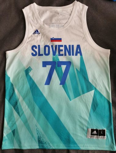 Maillot 77 Doncic Tokyo Olympic Slovenia Blanc Homme