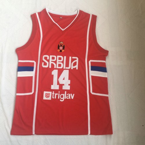 Maillot 14 jokic srbija Team Rouge Homme