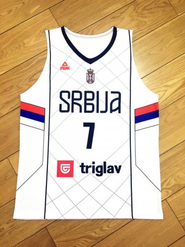 Bogdan Bogdanovic 7 Serbia Srbija Basketball Maillot Blanc