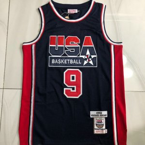 Maillot 9 Jordan USA 1992 authentic Marine Homme