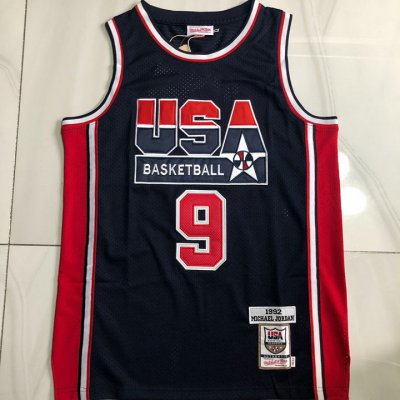 Maillot 9 Jordan USA 1992 authentic Marine Homme