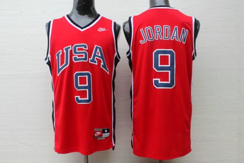 Maillot Michael Jordan 9 Team USA 1984 Rouge Homme