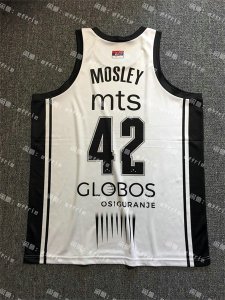 42 William Mosley Partizan Belgrade Blanc 2023-24 Basketball Maillot