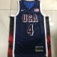 4 Curry USA 2024 Olympics Embroidery Maillot Bleu