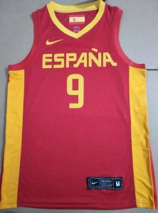 Maillot 9 Rubio Spain FIBA Basketball world cup Rouge Homme