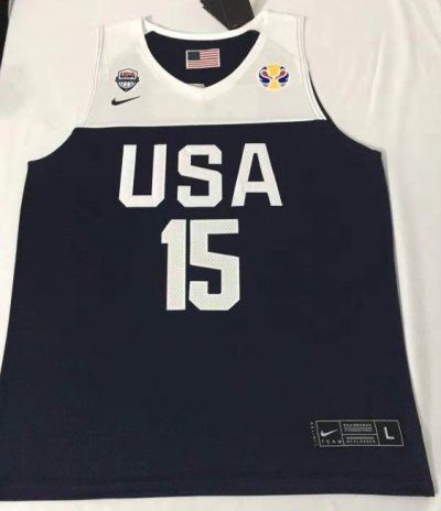 Maillot 15 Walker 2019 fiba Bleu Homme