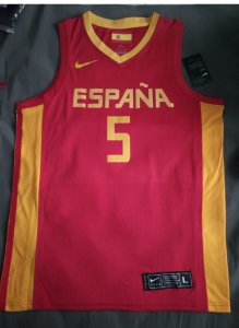 Maillot 5 R.fernandez Spain FIBA Basketball world cup Rouge Homme