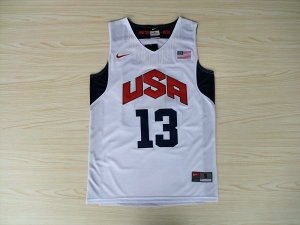 Maillot Nike 13 Paul 2012 Team USA Olympics Blanc Homme