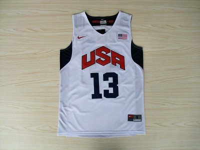 Maillot Nike 13 Paul 2012 Team USA Olympics Blanc Homme