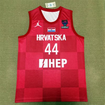 Bojan Bogdanovic 44 Team Hrvatska Croatia 2022-23 Basketball Maillot Rouge