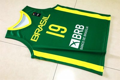 19 Leandro Barbosa 2019 FIBA Basketball World Cup Brazil Team Maillot Vert