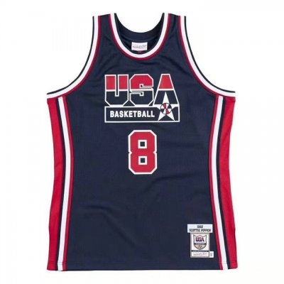 Maillot 8 Pippen 1992 USA Marine Imprimé