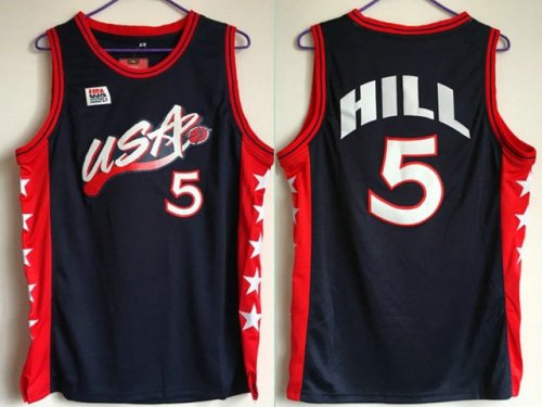 Maillot 1996 Hill 5 Atlanta Olympic Bleu Homme