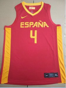 Maillot 4 Gasol Spain FIBA Basketball world cup Rouge Homme