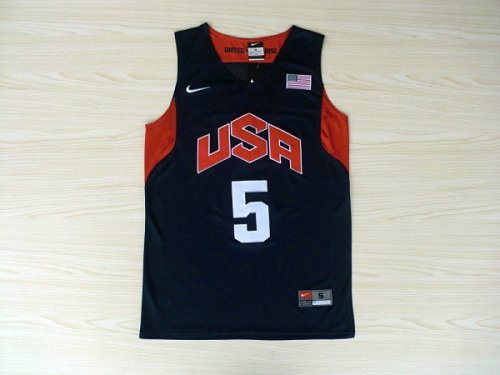 Maillot Nike 2012 Olympics Team USA 5 Kevin Durant Basketball Bleu Homme