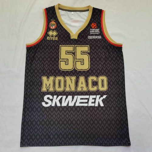 55 Mike James Monaco Noir Basketball Maillot