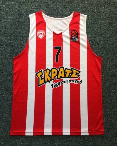 Vassilis Spanoulis 7 Olympiacos Piraeus Retro Basketball Maillot