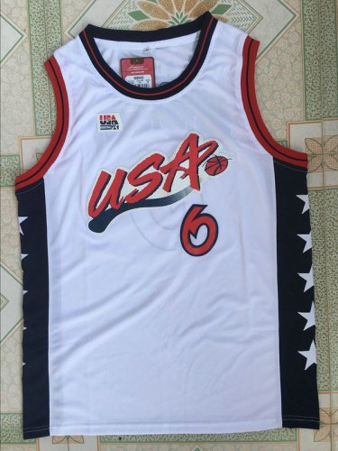 Maillot 1996 Hardaway 6 Atlanta Olympic Blanc Homme