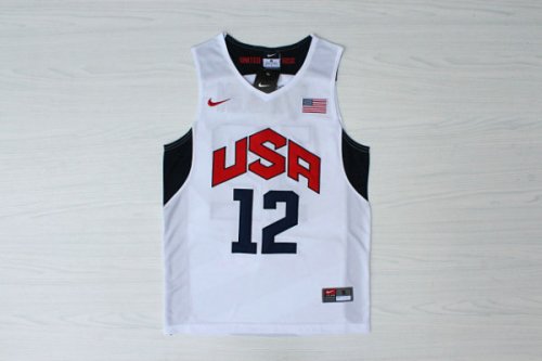 Maillot Nike Team USA Basketball 2012 London Olympics James Harden 12 Blanc Homme