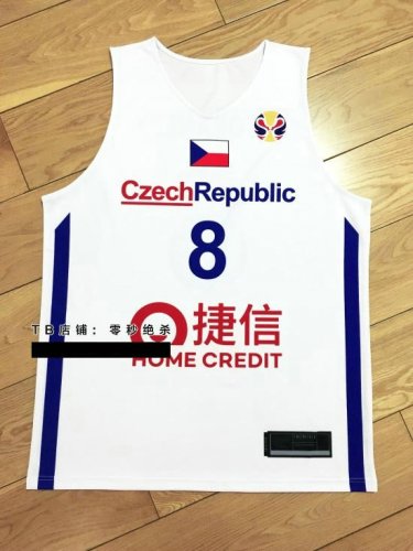 Tomas Satoransky 8 FIBA World Cup 2019 Team Czech Basketball Maillot Blanc