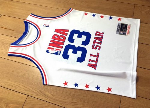 33 Kareem Abdul-Jabbar 1989 NBA All-Star Maillot Blanc