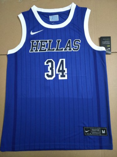 Maillot 34 Antetokounmpog 2019 Greece Fiba Bleu 02 Homme