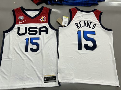 Maillot 15 Reaves 2023 USA Dream Blanc Homme