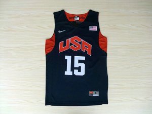 Maillot Nike Team USA Basketball 2012 London Olympics Carmelo Anthony 15 Bleu Homme