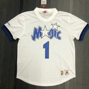 Maillot Mitchell Ness Tracy McGrady 1 Blanc Orlando Magic Hardwood Classics T-Shirt Homme