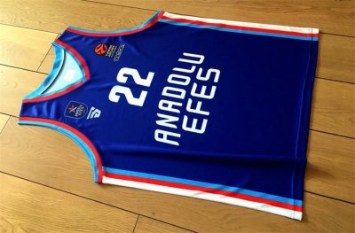 Vasilije Micic Nr. 22 Anadolu Efes Istanbul Euroleague Home Maillot Bleu