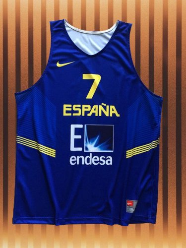 Throwback Carlos Navarro 7 Spain Espana Basketball Maillot