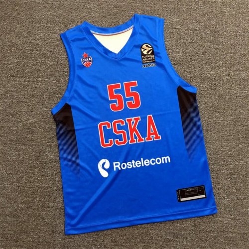 55 CSKA Moscow Bleu Basketball Maillot