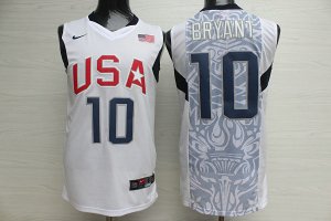 Maillot Nike Team USA 2008 Olympics Kobe Bryant 10 Basketball Blanc Homme